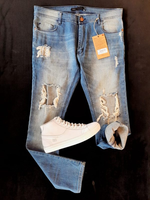 Jean Skinny Especial Loc Medio Con Rotura Vete Al Diablo
